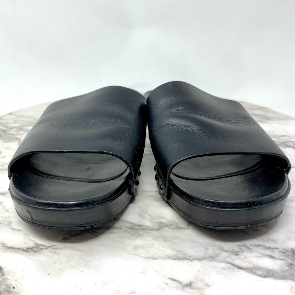 Jenni Kayne Studded Slides Leather 37.5 Minimalist Casual Sporty Classic Edgy - Picture 4 of 16